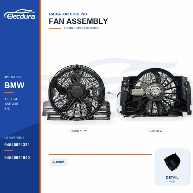 Conjunto del ventilador de refrigeraci&oacute;n del radiador para BMW E53 400W 64546921381 Suministro a granel