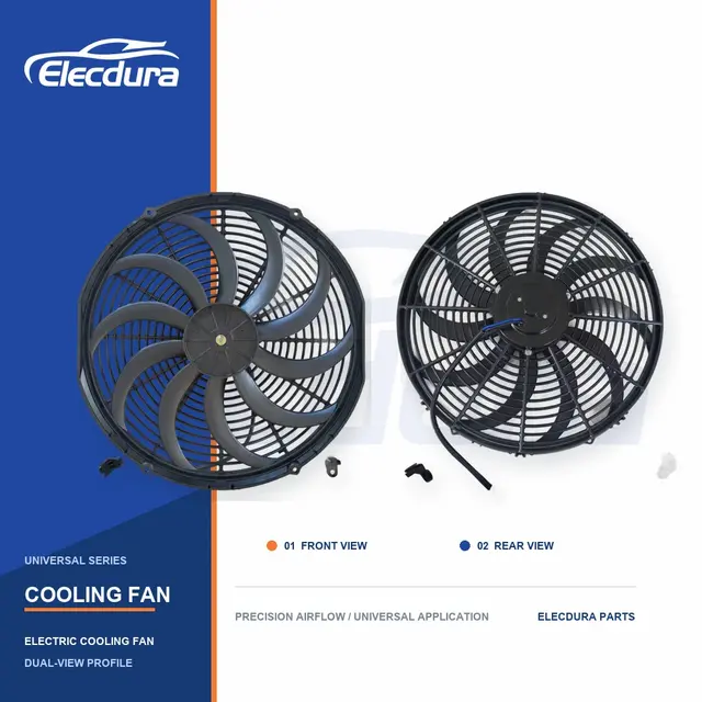 Universel Ventilateur de refroidissement de radiateur lame incurv&eacute;e mince de 16 pouces 220W vente en gros