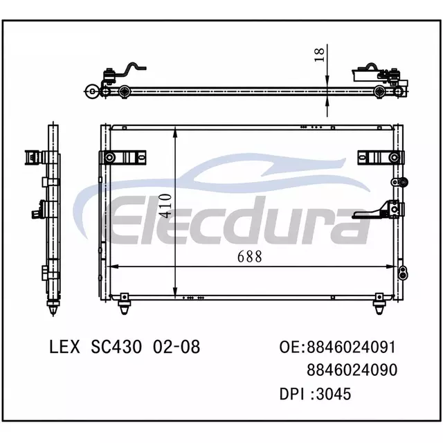 8846024091 Lexus Sc430 2002-2010 Skraplacz klimatyzacji