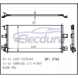 68004296AA Jeep Patriot 2007-2016 Skraplacz klimatyzacji