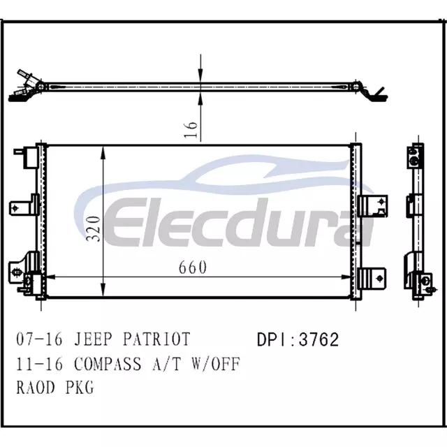 Kondensor AC 68004296AA Jeep Patriot 2007-2016