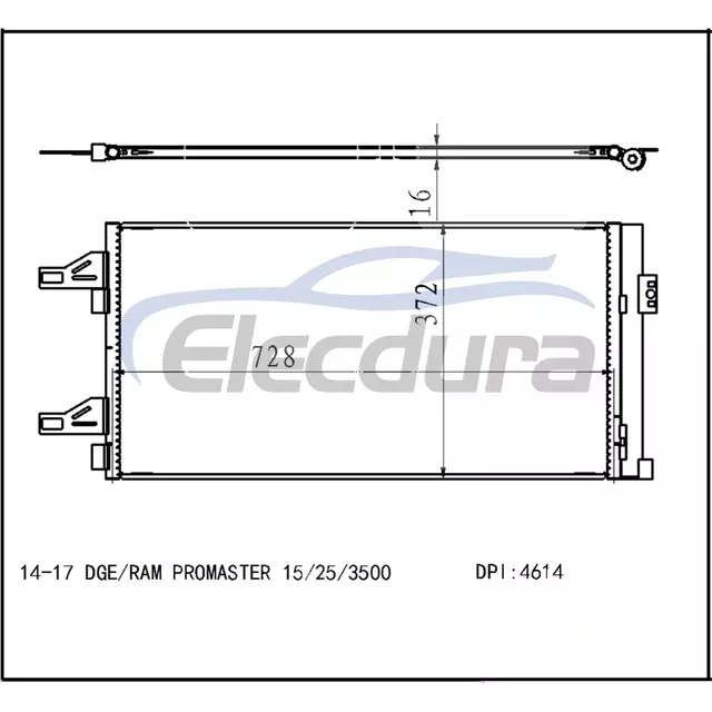 57008243AA Dodge Ram Promaster 2014-2017 kl&iacute;makondenz&aacute;tor