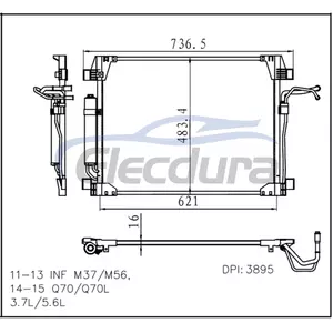 921001MA0A Infiniti M37 2011-2013 Condensador A/C