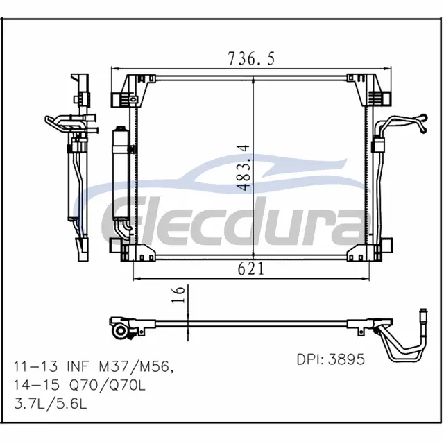 921001MA0A อินฟินิตี้ M37 2011-2013 คอนเดนเซอร์ A/C