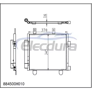 884500H010 Citroen C1 2005-2014 Condenseur de climatisation noyau 16 mm