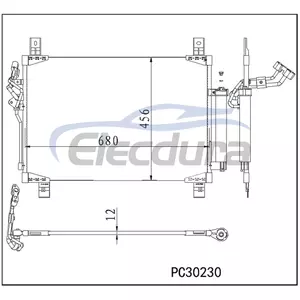 92100-6SA0A Nissan Pathfinder 2022–2023 A/C-Kondensator, 12 mm Kern