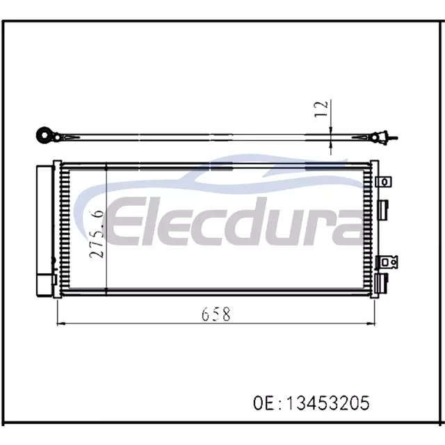 13453205 Opel Corsa 2014-2023 Skraplacz klimatyzacji rdzeń 12mm