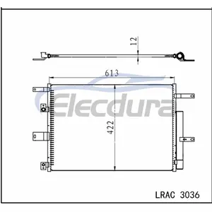301000058AA Chery Tiggo 4 1 5i 2017+ Condensatore A/C Assemblaggio nucleo da 12 mm