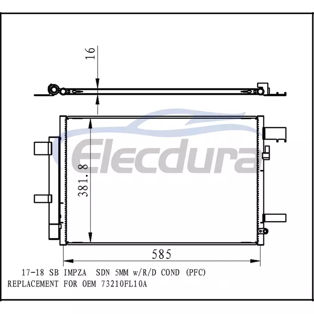 73210FL10A Subaru Impreza 2017-2023 Condensador de aire acondicionado