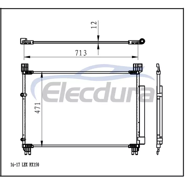 8846048210 Lexus Rx350 2016-2017 Skraplacz klimatyzacji z odbiornikiem/osuszaczem