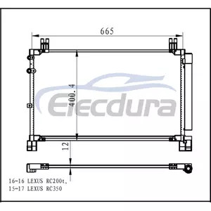 8846024100 Lexus Lex Rc350 2015+ 3,5LA/C kondenz&aacute;tor, 12 mm-es mag