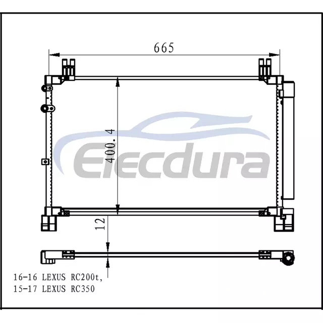 8846024100 Skraplacz Lexus Lex Rc350 2015+ 3,5LA/C 12mm rdzeń