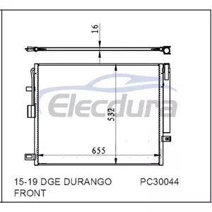 68232606AA Dodge Durango 2015-2019 Skraplacz klimatyzacji rdzeń 16mm