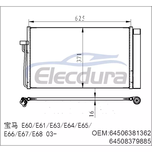8.361.362 BMW Serie 5 E60-E68 2001-2010 Condensador A/C