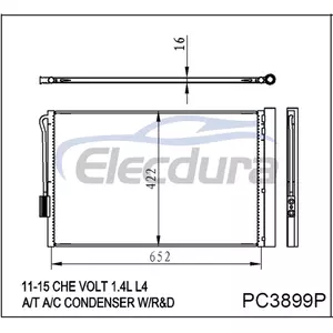 976061M100 Kia Forte- H 2010-2013 คอนเดนเซอร์เครื่องปรับอากาศ