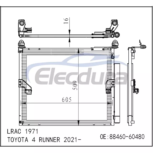 8846060480 Toyota 4runner 2021-2022 4.0LA/C Конденсатор в зборі