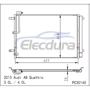 4H0260403K Audi A8 (D4) 2013-2014 Condensator A/C din aluminiu
