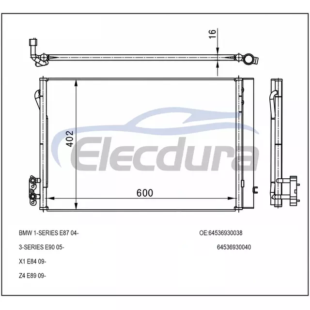 9.206.300 BMW Seria 1 2005-2016 Condensator A/C