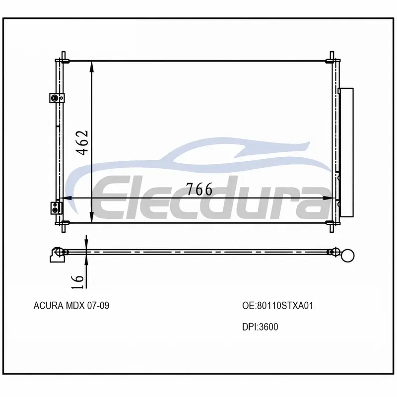 80110STXA01 Honda Acu Mdx 2007-2009 Kondensor A/C