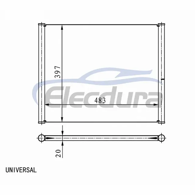 Universal A/C-kondensator 483 &times; 397 &times; 20 mm