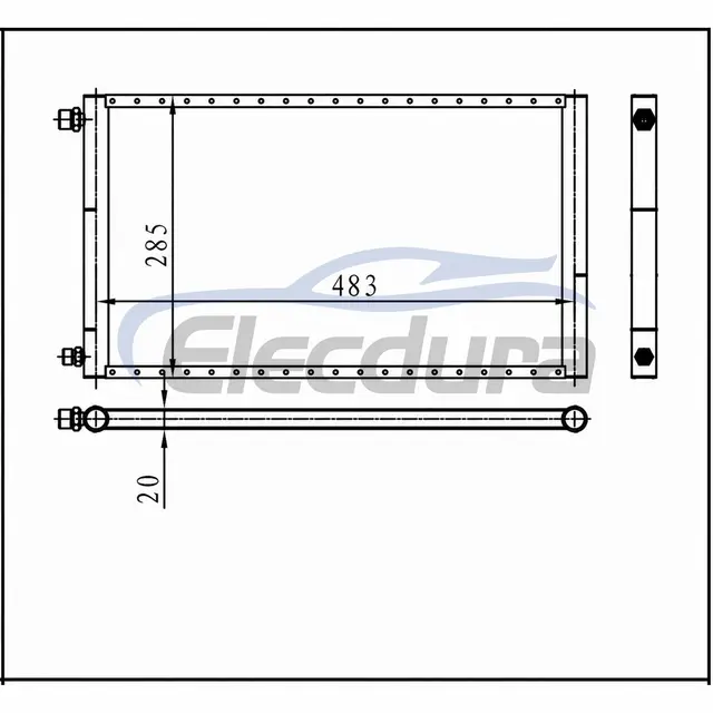 &Uuml;niversal A/C kondenseri 483 &times; 285 &times; 20 mm