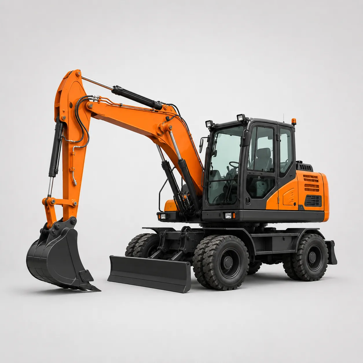 Daewoo Doosan DX140W รถขุดล้อยางไฮดรอลิกแอพพลิเคชั่นคูลเลอร์
