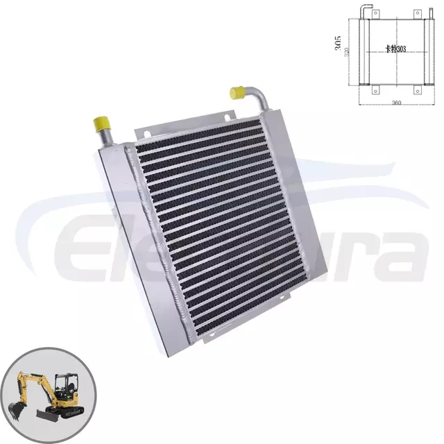 Caterpillar E303에 적합한 전체 조립 유압 오일 쿨러 271-7048. 대용량 도매에 적합한 견고한 알루미늄 디자인