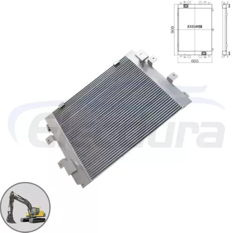 Volvo EC210B Vecchio radiatore dell'olio idraulico 14552200 fornitore all'ingrosso aftermarket - radiatore sostitutivo di alta qualit&agrave; per escavatori EC210B distributore di ordini all'ingrosso Radiatore idraulico in alluminio con montaggio OEM.