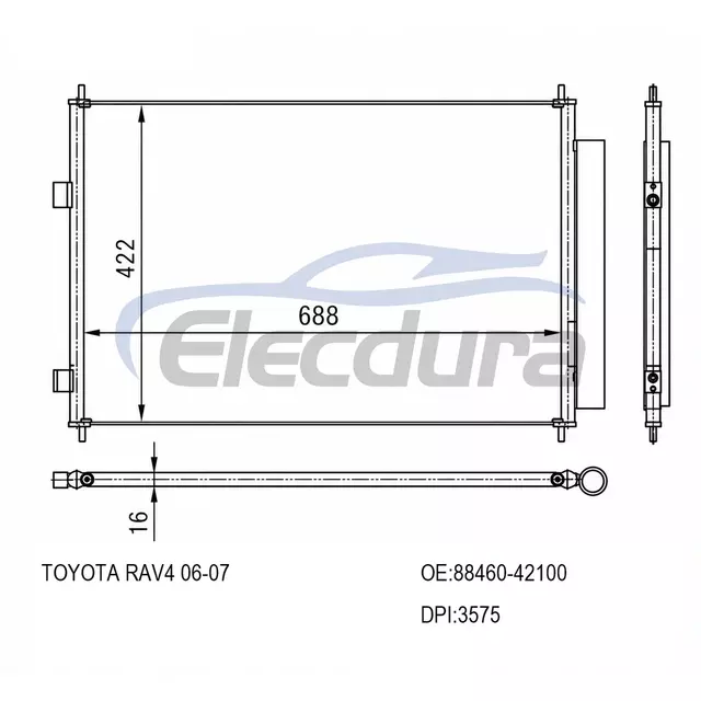 8846042100 Toyota Rav4 2006-2007 Klima Kondenser Komplesi