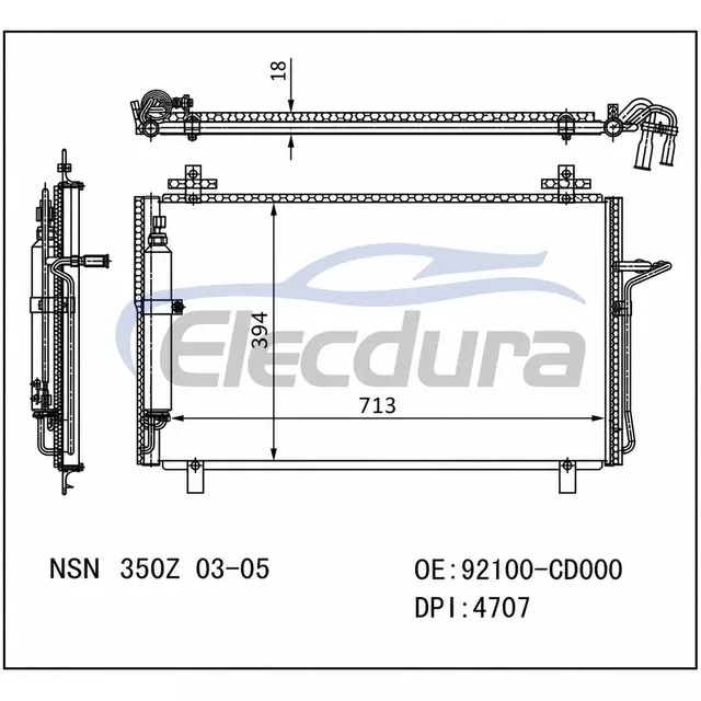 92100CD00A Ensemble condensateur de climatisation Nissan 350z 2003-2005