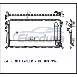 7812A049 三菱ランサー 2004-2005 A/C コンデンサー 16mm コア