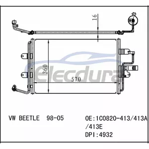 1C0820-413 Volkswagen Kever 1998-2005 Airco Condensor