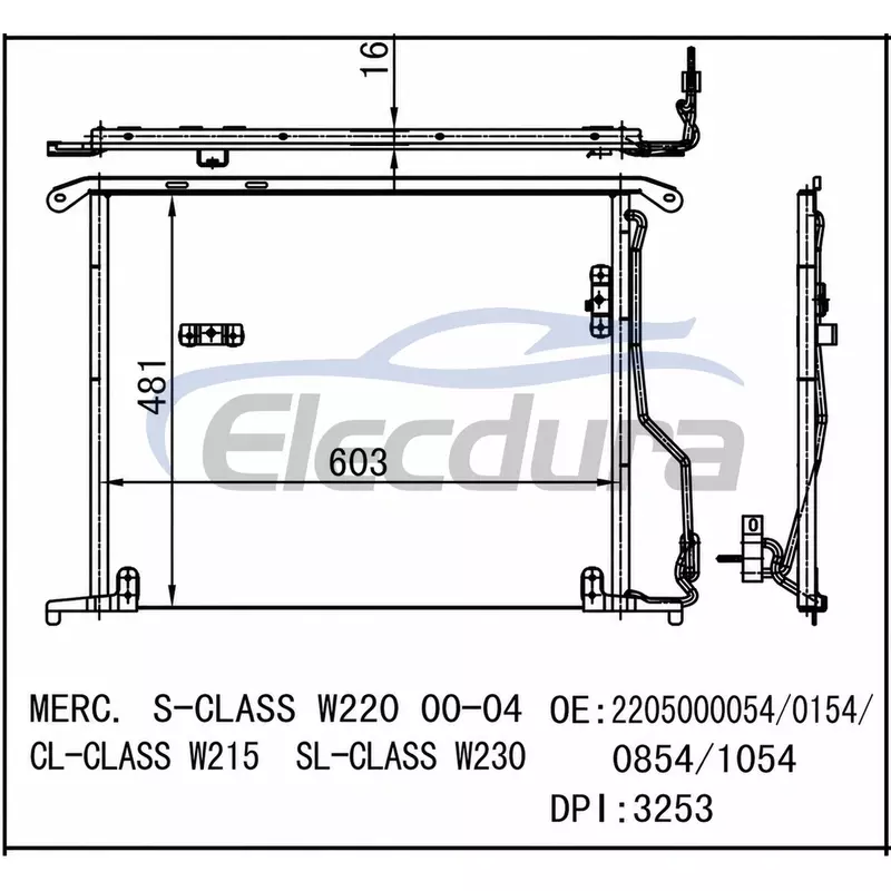 2205000454 Condensatore aria condizionata Mercedes-Benz S430 W220 2001-2002