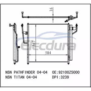 921007S000 Infiniti QX56 2004-2006 condensador 5.6LA/C