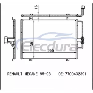 7700432391 Renault Megane 1995-1998 A/C kondensator