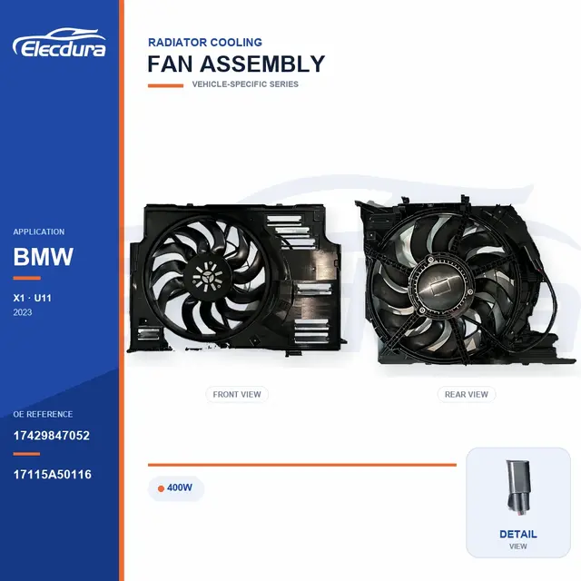 Conjunto da ventoinha de arrefecimento do radiador para BMW U11 400W 17429847052 Fornecimento em massa