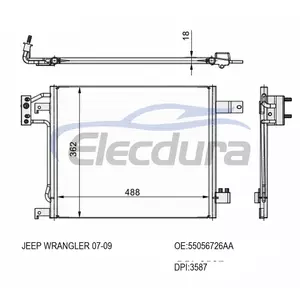 55056726AA Jeep Wrangler 2007-2009 Condensador A/C