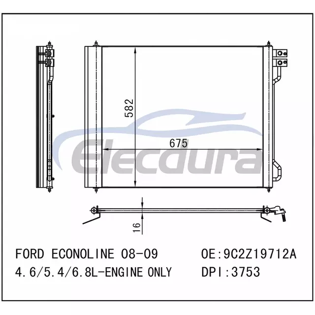 9C2Z19712A Ford Econoline 2008-2009 Aircocondensor