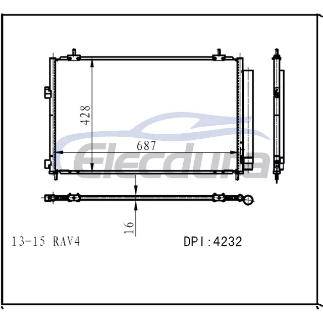 conjunto do condensador de 884600R030 Toyota Rav4 2013-2015 A/C
