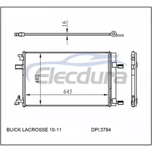 13267649 Kondensor AC Buick LaCrosse 2010-2011