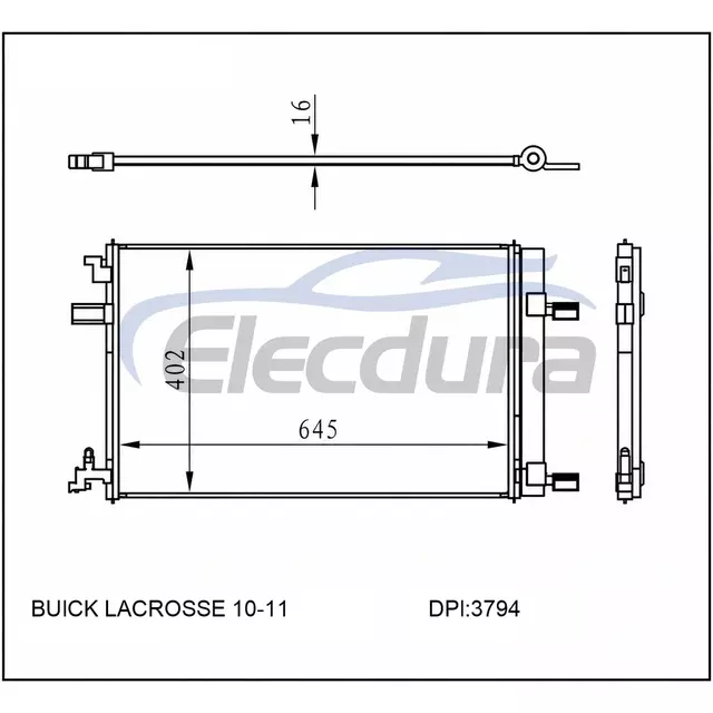 13267649 Buick LaCrosse 2010-2011 kl&iacute;makondenz&aacute;tor