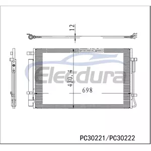 97606-N7600 Hyundai Tucson 2022-2024 kl&iacute;makondenz&aacute;tor szerelv&eacute;ny, 12 mm-es mag