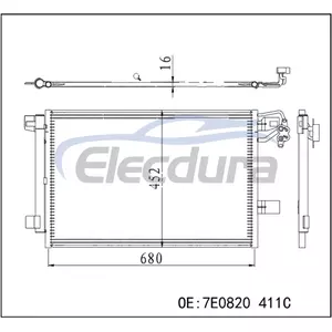 7E0820 411C Volkswagen Multivan T5 2003-2016 Airco Condensor