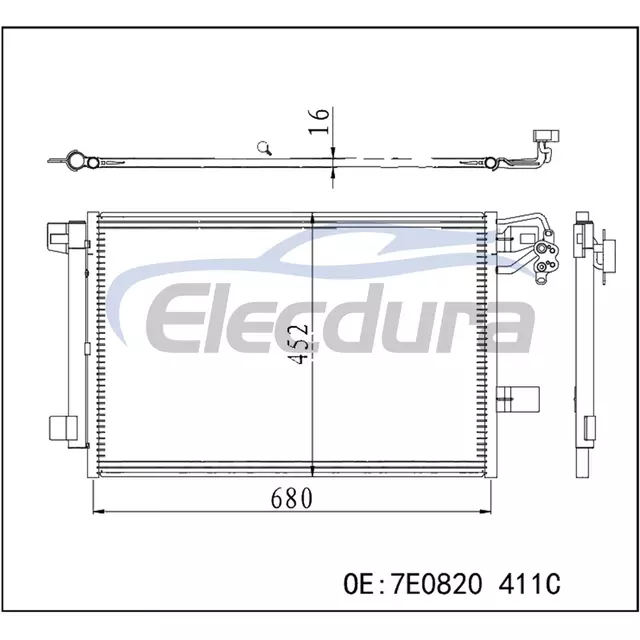 7E0820 411C Volkswagen Multivan T5 2003-2016 Συμπυκνωτής A/C