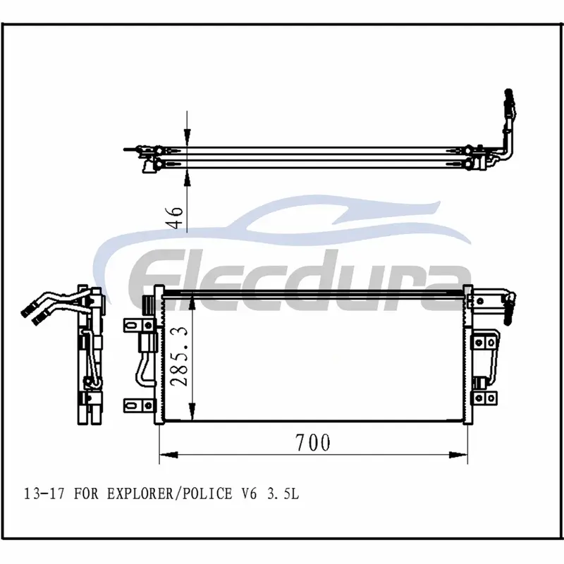 DB5Z19712F Ford Explorer 2013-2017 V6 / 3,5 L Condensatore A/C