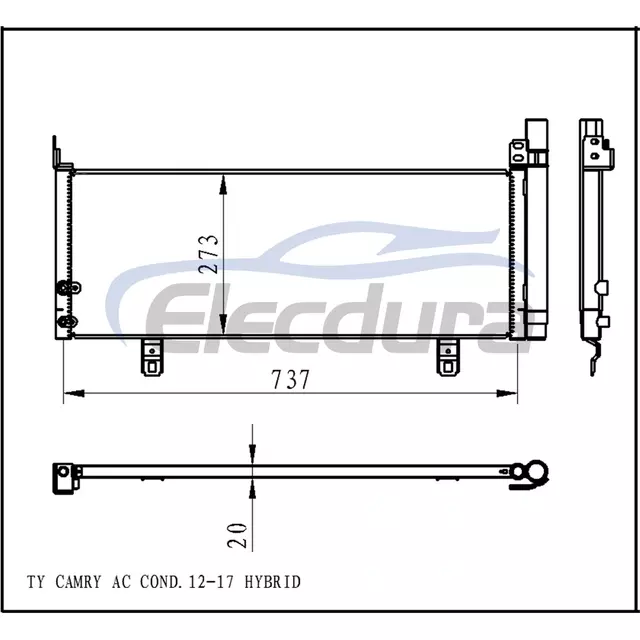 8846033130 Toyota Avalon 2013-2018 Klima Kondenser Grubu 20mm &Ccedil;ekirdek