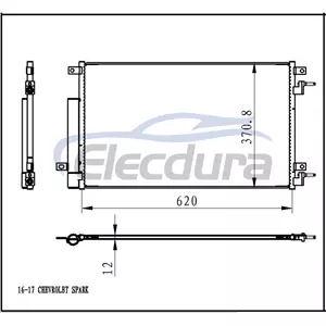 94524859 Chevrolet Spark 1 0i 1 2016-2019 Ansamblu Condensator A/C Miez 12mm