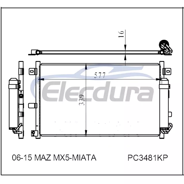 NE5161480C Mazda Mx5-Miata 2006-2015 Συμπυκνωτής A/C