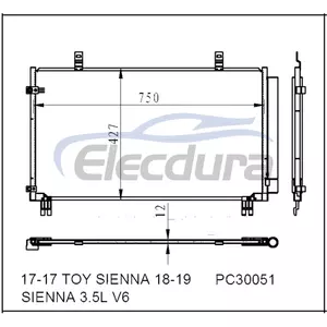 8846008030 Toyota Sienna 2017-2019 airco condensor 12 mm kern
