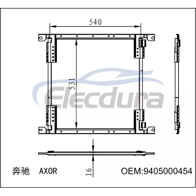 940 500 0454 Mercedes-Benz Axor 2001-2004 Skraplacz klimatyzacji